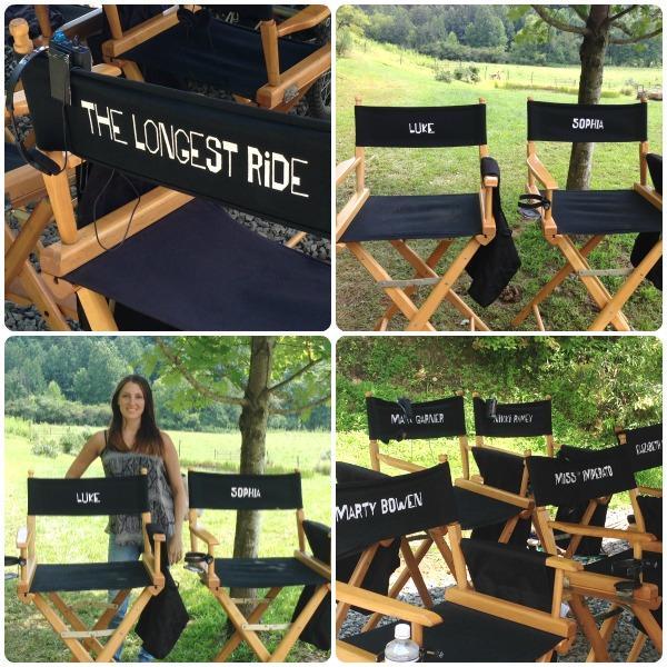 Director Chairs on set of The Longest Ride