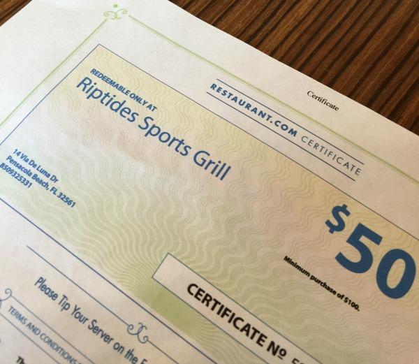 Restaurant Gift certificate